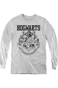 Футболка молодежная с длинным рукавом Harry Potter Hogwarts Athletic Gildan, Athletic Heather