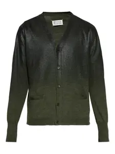 Кардиган в рубчик Maison Margiela, зеленый