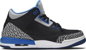 Кроссовки Air Jordan 3 Retro BG Sport Blue, черный
