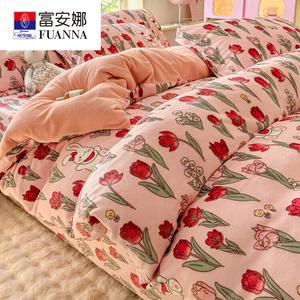 Fuanna Пододеяльник 180х220 см из высокоплотного молочного велюра, коллекция Flower Collection