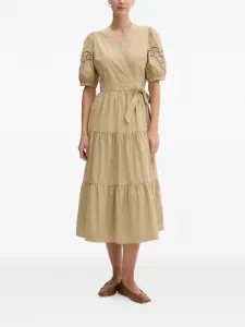 Ярусное платье миди с запахом Dkny, нейтральный