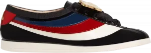 Кроссовки Gucci Wmns Falacer Sneakers Black Vernice Crystal, черный