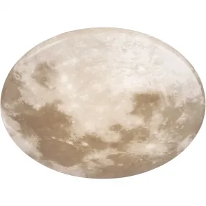 REALITY LED Потолочный светильник MOONIKA, потолочный светильник Луна IP 44 для ванной, детской, спальни LED-панель 1 шт. Теплый белый светодиод 15 Вт 3000K 1500 Лм Светильник Луна Ø 37 см детский потолочный светильник Reality Leuchten, серо-белый