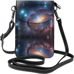Маленькая сумочка для телефона с принтом «Галактика», сумка через плечо с магнитной застежкой и отделениями для карт, из искусственной кожи Ultra Fiber.