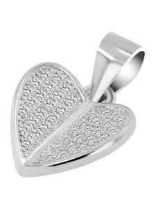 Adeliás Женский кулон - кулон в форме сердца из серебра 925 пробы с кубическим цирконием в серебряной оправе