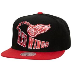Мужская бейсболка NHL Vintage Detroit Red Wings Crooked Path Snapback черного цвета Mitchell & Ness
