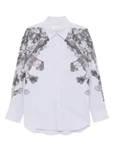 Рубашка с длинными рукавами и принтом Feng Chen Wang, синий