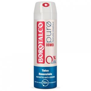 Borotalco мужской дезодорант Pure Spray с формулой Essential Talc без спирта и солей алюминия сухой блокирующий запах минеральный аромат эффективность 72 часа