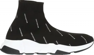 Кроссовки Balenciaga Speed Trainer Mid Logo Print, черный