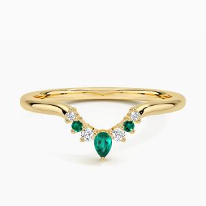 Кольцо Lunette Lab Emerald and Diamond Contoured Brilliant Earth