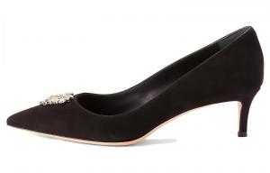 Женские туфли на тонком каблуке 5 см черные Giuseppe Zanotti