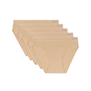 Женские бесшовные бикини Pin Rib, набор из 5 пар Memoi, Tan