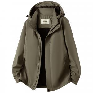 Пуховик Unisex Hooded Thickened Detachable Jeep, темно-хаки