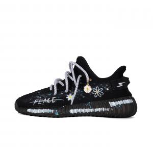 Низкие повседневные кроссовки Yeezy Boost 350 V2, унисекс, черные Adidas Originals, Black
