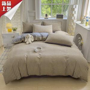 LUOLAI HOME Комплект постельного белья 1.5, 4 предмета, пододеяльник 200x230 см, цвет кофейно-коричневый