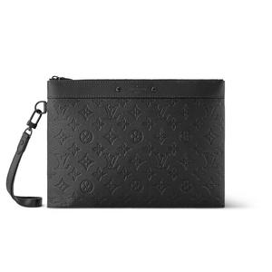 Кожаная клатч с аппликацией из коровьей кожи черный LOUIS VUITTON