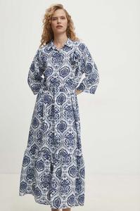 Льняное платье Answear Lab, синий