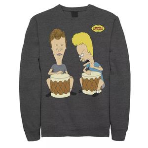 Мужской свитшот с портретом Beavis & Butthead Playing Bongos Licensed Character