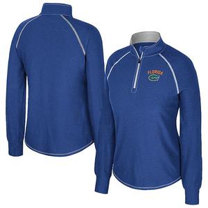 Женская футболка с четвертью молнии Florida Gators Bikram Raglan Colosseum
