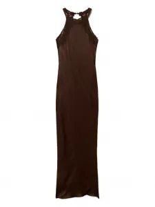 Платье макси с кружевными вставками TWINSET, коричневый