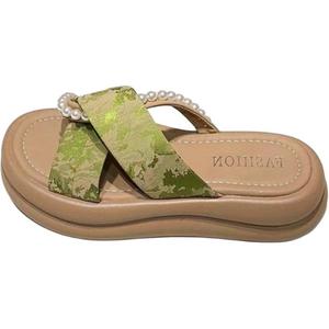 Низкие детские шлепанцы для подростков с амортизирующими, износостойкими и эластичными свойствами Marcolor, зеленый