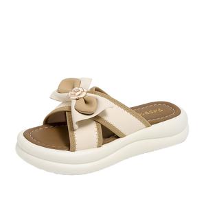 Резиновые бесшумные, устойчивые к запаху и истиранию слайдеры Women's Qiandongmeili, бежевый