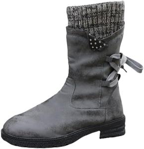 Женские модные ботинки с толстыми каблуками и регулируемыми ремешками. Элегантные и теплые. Подходят для осенней и зимней одежды. HoaloX, Grey