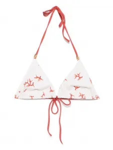 Топ бикини с треугольными чашками и принтом FENDI, нейтральный