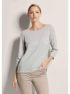 MADELEINE Кашемировый свитер с вырезом-лодочкой, серебристо-серый/меланжевый