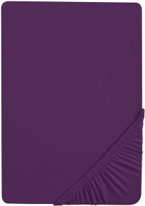 Простыня Castell на подгонке 90х200 см (от 90х190см до 100х200см), простыня на подгонке из эластичного трикотажа, фиолетово-сине-фиолетовый