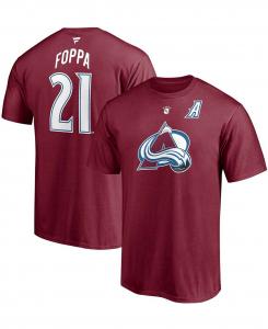 Мужская футболка peter forsberg burgundy colorado avalanche authentic stack отставной игрок с псевдонимом и номером Fanatics