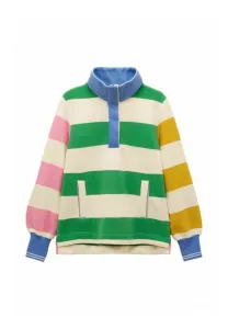 Толстовка burnham с застежкой-молнией до четверти длины Joules, Cream Hotchpotch Stripe