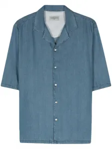 Рубашка из ткани шамбре Officine Generale, синий