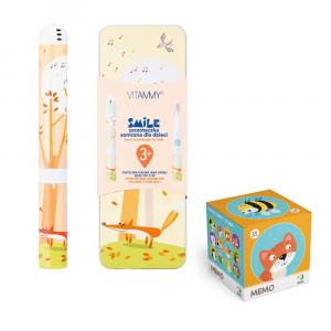 Vitammy Smile подарочный набор: звуковая зубная щетка детская лиса, 1 шт + игра-картинка, 1 шт.