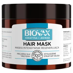Biovax Biovax интенсивно регенерирующая маска для волос с кератином и шелком, 250 мл