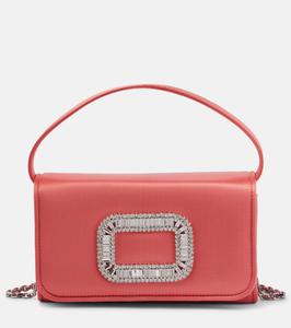 Клатч Pilgrim Micro из атласа Roger Vivier, Salmone