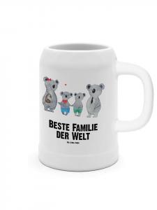 Пивная кружка "Семья коал, два человека" с надписью на белом фоне Mr. & Mrs. Panda