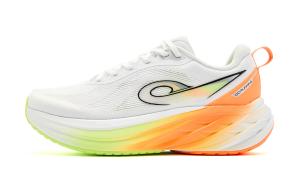 QIAODAN Низкие кроссовки для бега с амортизацией, противоскользящие и износостойкие, женские, белые и оранжевые