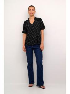Блузка с короткими рукавами KAtina, стандартный крой, цвет: черный/меловой горошек Kaffe