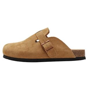 Сланцы женские с закрытым носком, устойчивые к истиранию, резиновая подошва Little Red Man, коричневый