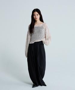 Свободный пуловер из ленточной пряжи 3G MIX