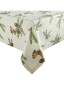 Erwin Müller Скатерть из смесовой хлопчатобумажной ткани натурального коричнево-зеленого цвета