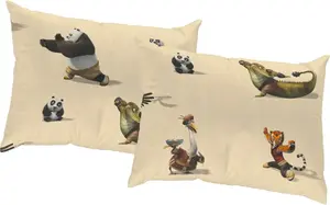 Вирт декоративная подушка "Кунг-фу Панда", Walt Disney, чехол без наполнения, 2 шт Wirth 40х40 см, бежевый