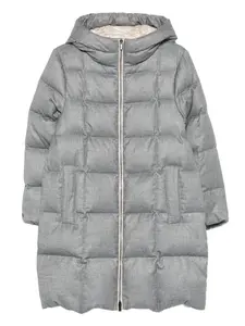 Стеганое пальто с капюшоном Peserico, серый
