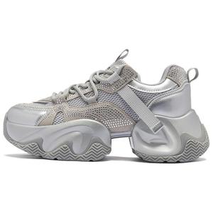 Дышащие низкие кроссовки на массивной подошве 5,5 см, женские AGSDON, Silver