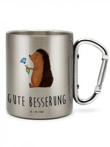 Термокружка с ежиком и надписью в серебре Mr. & Mrs. Panda