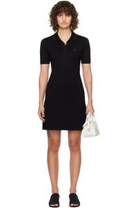 Черное мини-платье-поло пике Courrèges