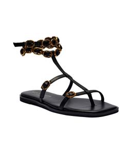 Кожаные сандалии регент плоские гладиаторские Kurt Geiger, черный