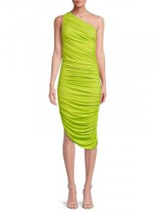 Облегающее платье с рюшами на одно плечо Renee C. Lime