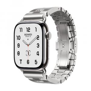 Умные часы Apple Watch Hermès Series 11 (GPS+Cellular), 46 мм, Silver Titanium Case/Satiné Grand H Band - Large